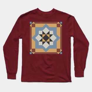 Ornamental Azulejo Mosaic Pattern Long Sleeve T-Shirt